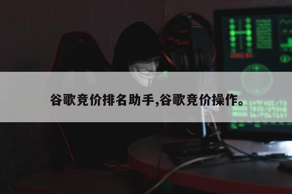 谷歌竞价排名助手,谷歌竞价操作。