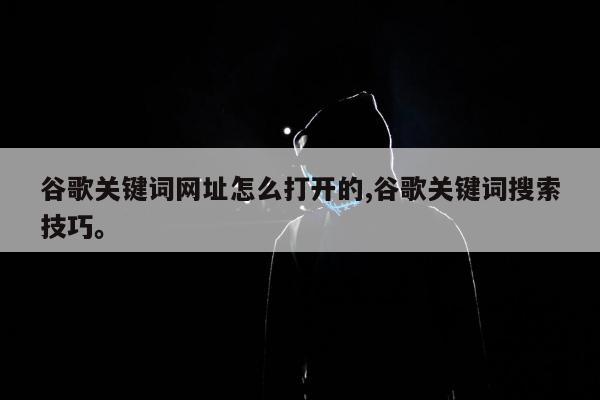 谷歌关键词网址怎么打开的,谷歌关键词搜索技巧	。