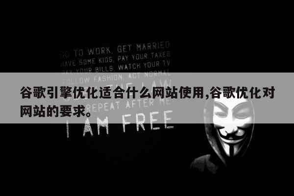 谷歌引擎优化适合什么网站使用,谷歌优化对网站的要求。