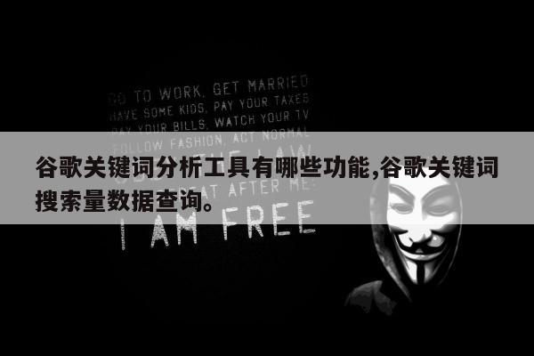 谷歌关键词分析工具有哪些功能,谷歌关键词搜索量数据查询。