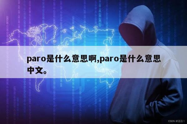 paro是什么意思啊,paro是什么意思中文。