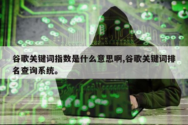 谷歌关键词指数是什么意思啊,谷歌关键词排名查询系统。