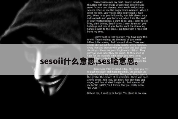 sesoii什么意思,ses啥意思。