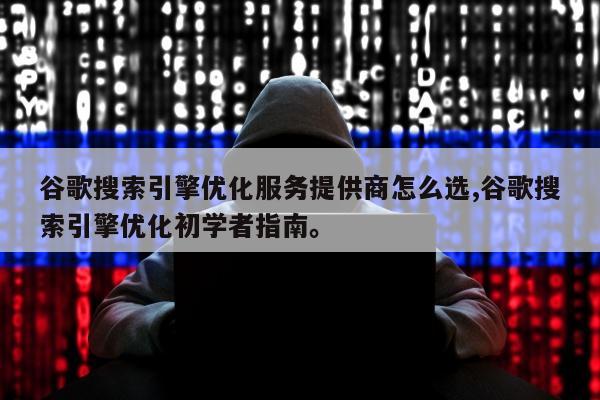 谷歌搜索引擎优化服务提供商怎么选,谷歌搜索引擎优化初学者指南	。
