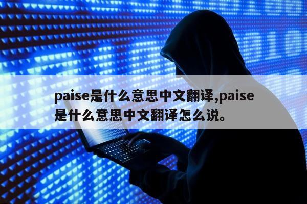 paise是什么意思中文翻译,paise是什么意思中文翻译怎么说。
