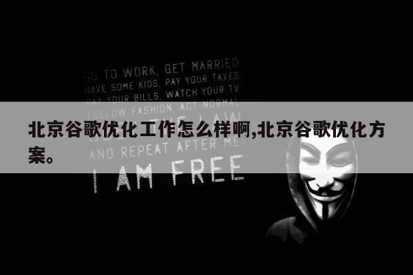 北京谷歌优化工作怎么样啊,北京谷歌优化方案。